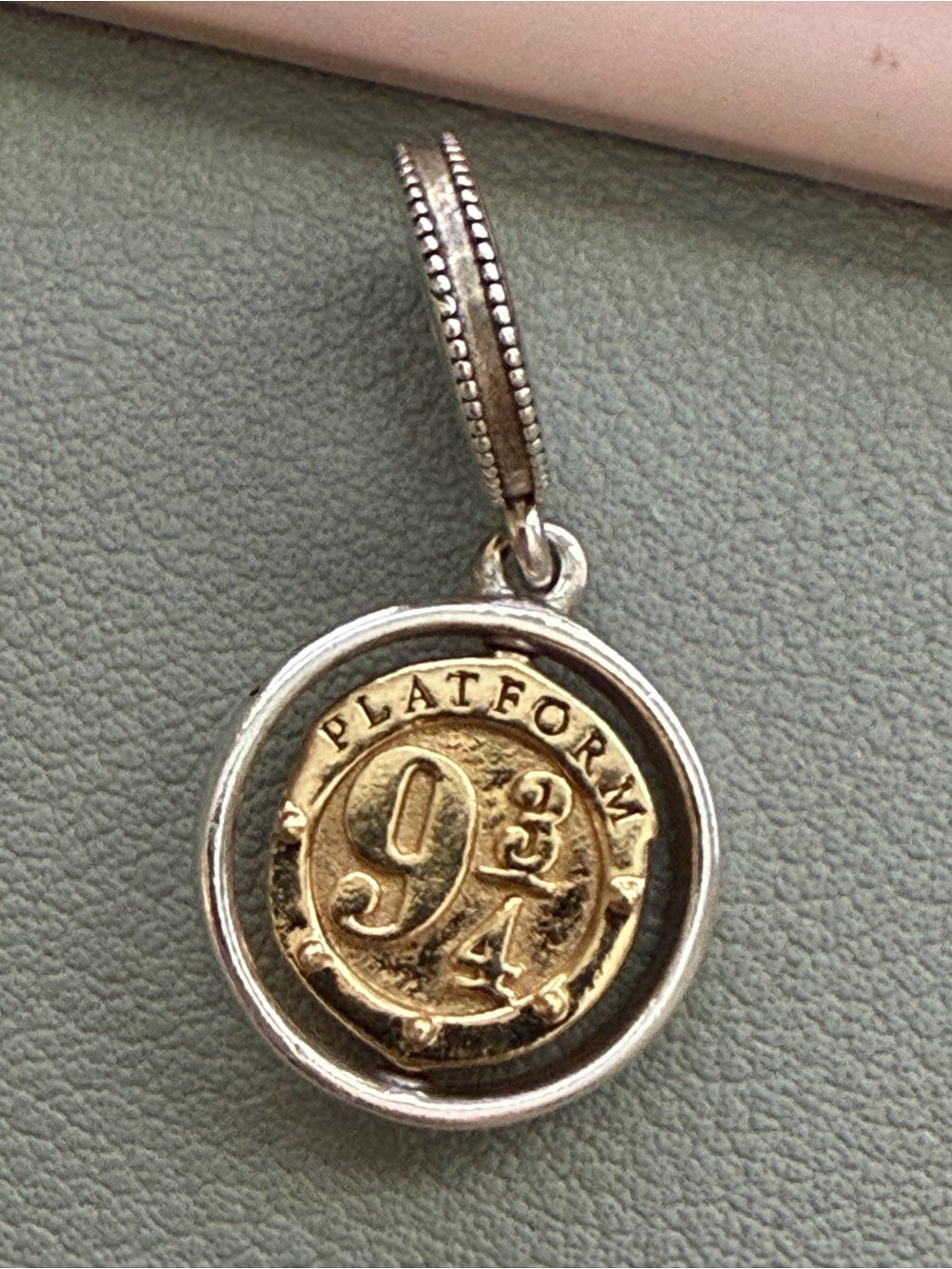Pandora Two-Tone Platform 9 3/4 Coin Pandora Charm - Gold & Silver